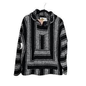 EARTH RAGS Journeys Baja Hooded Pullover Hoodie in black size Small